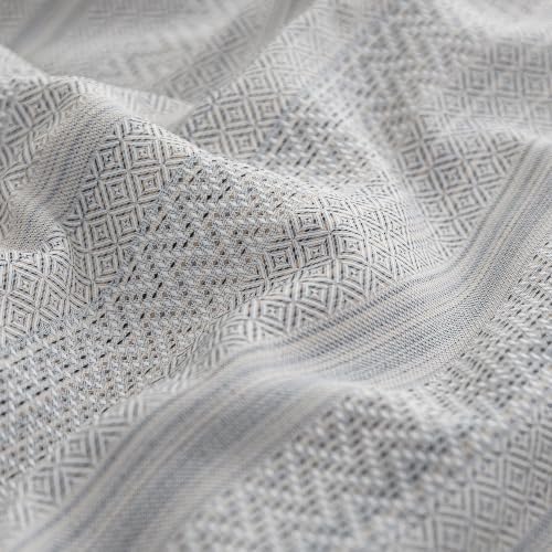 SLEEP ZONE Comforters Twin Set, Wave Stripe Boho Bedding Set Gray 2 Pcs