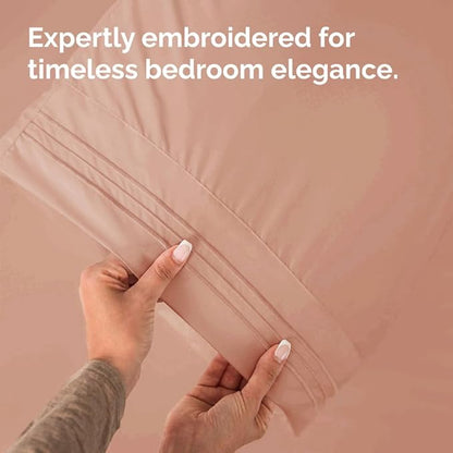 Queen Pillow Cases Set of 4 - Ultra Soft Hotel Quality Pillowcase Covers - Comfy, Cozy & Wrinkle Free - Shrinkage, Stain and Fade Resistant - Machine Washable Pillow Protectors - 4 Piece Set - Mauve