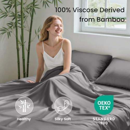 Love's cabin 100% Rayon Derived from Bamboo, Queen Sheet Set, 6 Pieces
