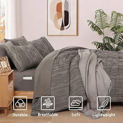 Full Size Comforter Set- 7 Pieces Tufted Bed in a Bag Full Bedding Sets