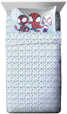 Marvel Spidey and Friends Twin Comforter Set 5 Piece Kids Bedding, Blue