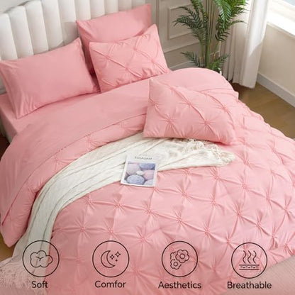 BEDELITE King Comforter Set Pink,Lightweight & Soft Comforter