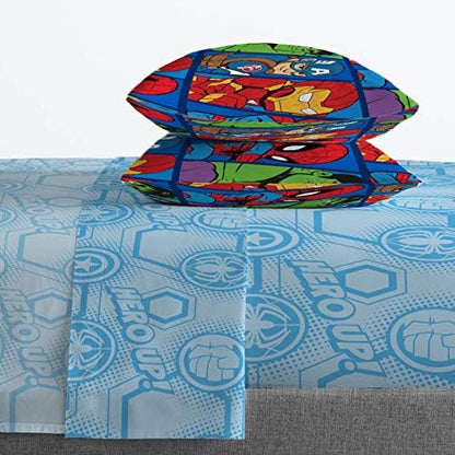 Marvel Avengers Full Size Comforter Set 5 Piece Kids Bedding for Boys, Blue