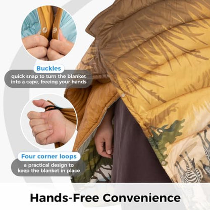 KingCamp Ultralight Camping Blanket, Wearable Packable Blanket,79"x57"