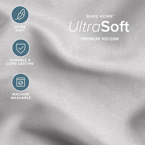 Bare Home Full Comforter Set - 1800 Ultra Soft (Full, Light Grey)