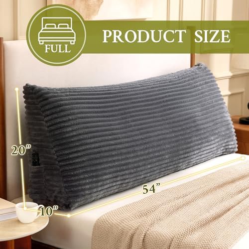 Headboard Pillow Full, Headboard Wedge Pillow, Dark Grey