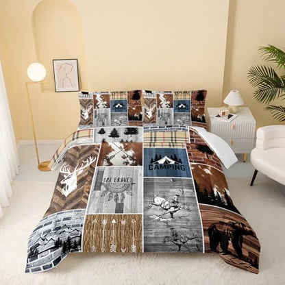 QOOMO Hunting Deer Kids Comforter Set Twin Size