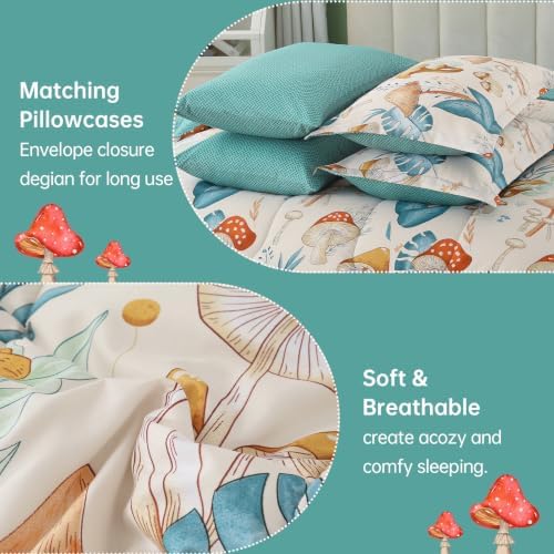 Dinjoy Girls Comforter Set 7 Pieces, Queen Size Colorful Ombre Rainbow Bedding Set, Bed in A Bag for Kid Teen Girls (1 Comforter, 1 Flat Sheet, 1 Fitted Sheet, 2 Pillow Shams, 2 Pillowcases)