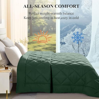 132x120 Alaskan King Comforter, Extra Large King Size Comforter Oversized, All Season Soft Lightweight Quilt Down Alternative Duvet Insert with 8 Corner Tabs(120x132, Emerald Green)