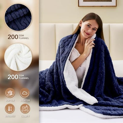 Homemate Heated Electric Blanket Twin 62"x84" Heating Throw Blanket