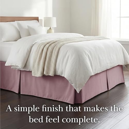 Hotel Style Queen Bed Skirt 14 Inch Drop Hides Box Springs Pleated Lavender