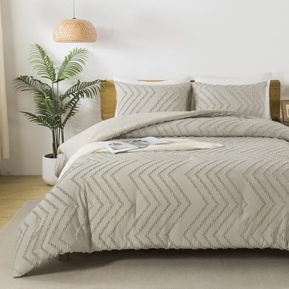 Andency Oatmeal Oversized King Comforter Set 120x98 Extra Large