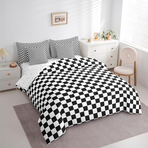jejeloiu Black White Comforter Set with Sheets 7 Piece Twin Size