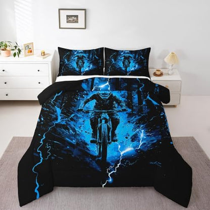 Feelyou Dirt Bike Kids Bedding Set Boys Girls Queen Size