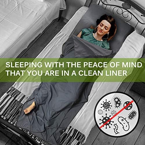 Frelaxy Sleeping Bag Liner, XL Travel Sheet for Camping, Hotels and Hostels