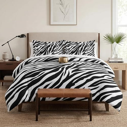 Pamnest Full Comforter Set, 3 Pieces Zebra Stripe Bedding, All Season