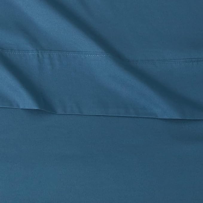 Amazon Basics Lightweight Super Soft Microfiber 3 Piece Bed Sheet Set with 14-Inch Deep Pockets, Easy Care, Twin XL, Dark Teal, Solid