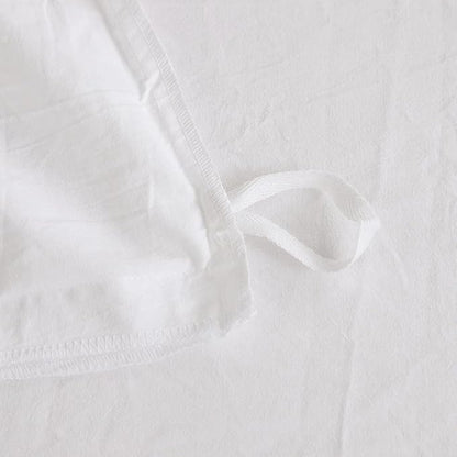 FACE TWO FACE Bedding Duvet Cover Set100% Washed Cotton Duvet Cover Linen Like Textured Breathable Durable Soft Comfy(California King, White)