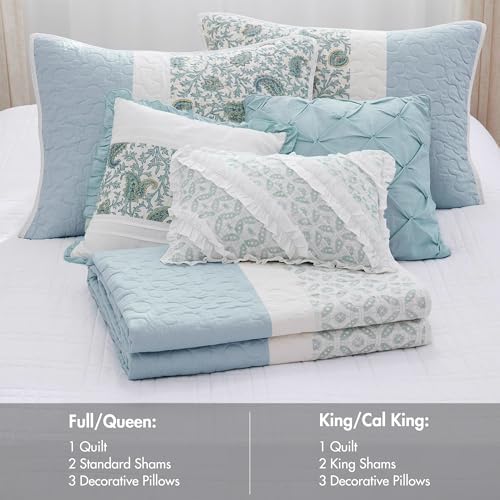 Madison Park Shabby Chic Cotton Quilt Set, 6PC Full/Queen Coverlet