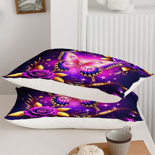 QOOMO Neon Butterfly Kids Comforter Set Queen Size