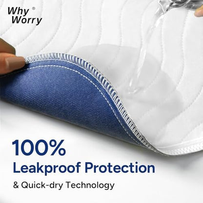 WHYWORRY Washable Bed Pads for Adult Incontinence, 34"x36", White, 2 Count