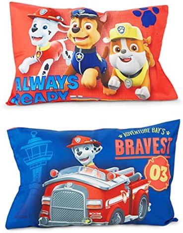 Paw Patrol Calling All Pups 4 Piece Toddler Bedding Set – Includes Comforter, Sheet Set – Fitted + Top Sheet + Reversible Pillowcase for Boys Bed, Blue