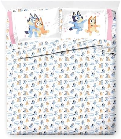 Bluey Bingo Full Size Comforter Set 7 Piece Soft Kids Bedding, Multi
