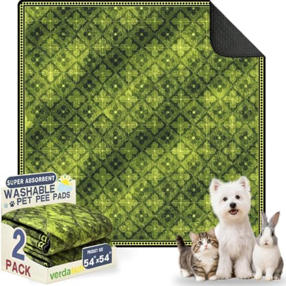 Washable Pee Pads for Dogs 54"x54" 2 Pack Reusable Puppy Potty Pad
