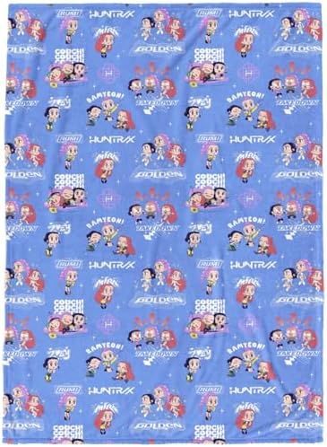 Jay Franco Kids Plush Throw Blanket – Ultra Soft Cozy Plush Fleece for Bed, Couch, Sofa, Home Décor, Official Licensed Huntrix, Purple - Kpop Demon Hunters, 60x90 - Large Blanket