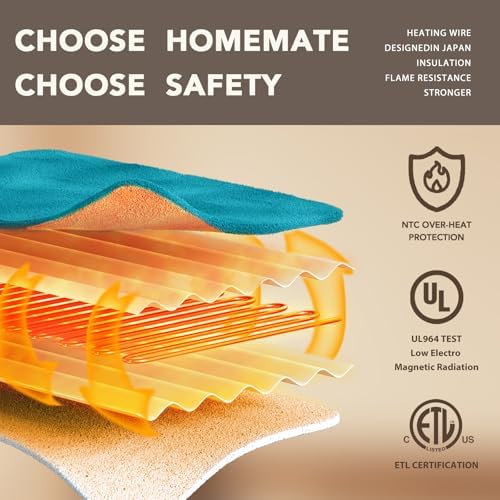 Homemate Heated Electric Blanket Twin 62"x84" Heating Throw Blanket