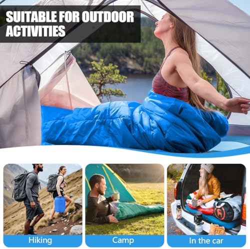 Camping Sleeping Bags for Adults Kids Waterproof Lightweight Sleeping Bag for Cold Weather or Warm Backpacking Hiking Mountaineering Indoor Outdoor Use