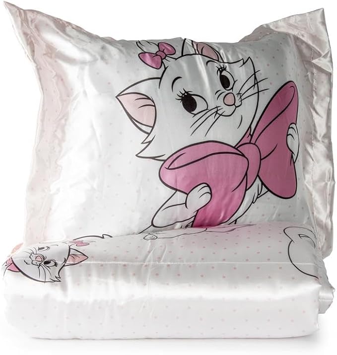 Jay Franco Kids Comforter Set Includes Sheets and Pillow Covers - Soft and Cozy Bed Set for Stylish Room Decor, White - Aristocats, 7 Piece Queen Size Bedding
