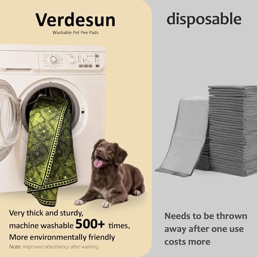 Washable Pee Pads for Dogs 54"x54" 2 Pack Reusable Puppy Potty Pad