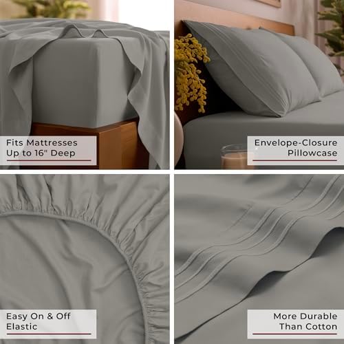 Mellanni Iconic 3-Piece, Ultra Soft Sheet Set (Twin XL, Taupe)