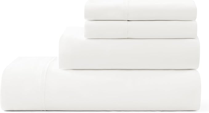 UGG Hedi King Sheet Set 4-Piece Luxury Cooling Sheets Deep Pockets Premium Bedding with 2 Pillow Shams Hypoallergenic Machine Washable Soft Lightweight Bed Set for Bedroom, King, White