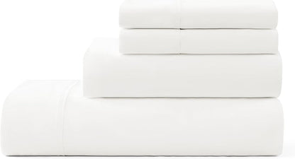 UGG Hedi King Sheet Set 4-Piece Luxury Cooling Sheets Deep Pockets Premium Bedding with 2 Pillow Shams Hypoallergenic Machine Washable Soft Lightweight Bed Set for Bedroom, King, White