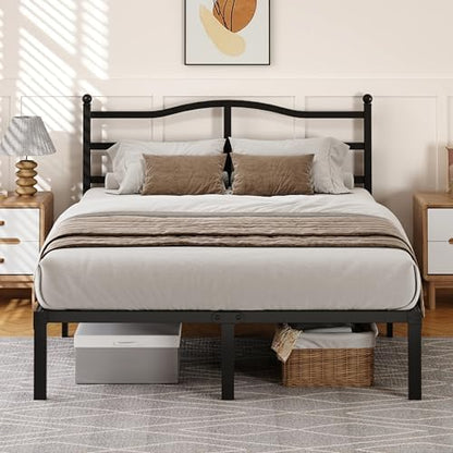 Snaye 14 Inch Full Size Bed Frame with Headboard, Heavy Duty Metal Platform Bed Frame Full Size Mattress Foundation with Sturdy Steel Slats, Easy Assembly Noise Free