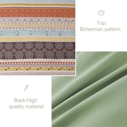 Cottolester Boho Comforter Set Queen Size,8 Pieces Striped Bed in a Bag