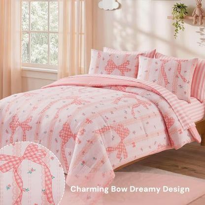 Twin XL Comforter Set with Sheets for Girls-5 Pieces Twin Bedding Sets