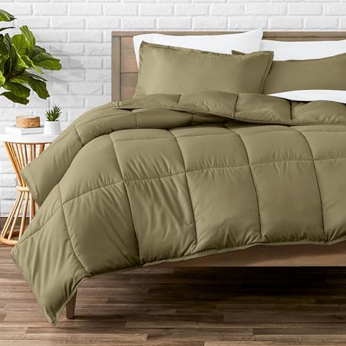 Bare Home Queen Comforter Set - 1800 Ultra Soft (Queen, Olive)