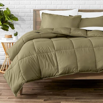 Bare Home Full Comforter Set - 1800 Ultra Soft (Full, Olive)