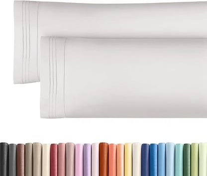 Body Pillowcases Set of 2-20x54 Long Body Pillow Case - Soft Body Pillow Cover for Sleeping & Side Sleepers - Comfy, Breathable & Wrinkle Free - Machine Washable w/Envelope Enclosure (Light Grey)