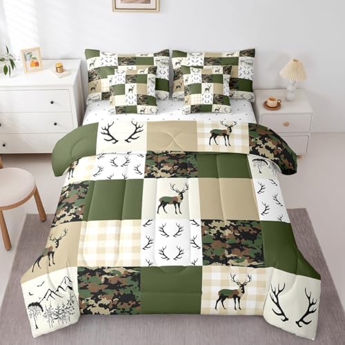 Feelyou Wild Deer 7 Piece Bedding Set Queen Size for Kids Teens