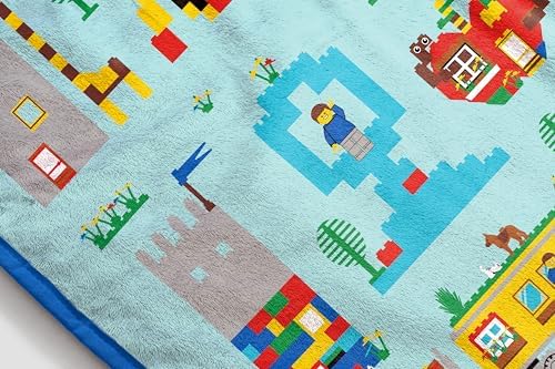 Jay Franco Kids Plush Throw Blanket – Soft & Cozy Fleece Throw for Bedroom & Couch Décor, Official Licensed Product, Blue - LEGO®, 46x60 - Throw Blanket