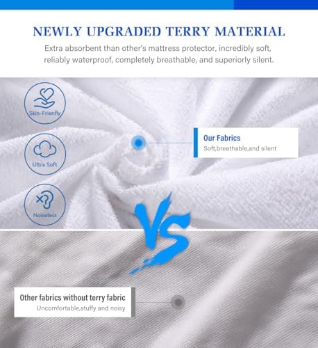 Full Size Mattress Protector Waterproof Mattress Topper Pad 2 Pack
