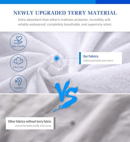 Full Size Mattress Protector Waterproof Mattress Topper Pad 2 Pack