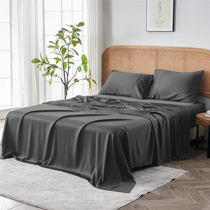 Sijo AiryWeight Tencel Sheet Set, 100% Lyocell Derived from Eucalyptus, Buttery Soft, Architectural Digest Best Cooling Sheets Winner - 2pc - 1 Pillowcase 1 Fitted (Storm, Twin XL)