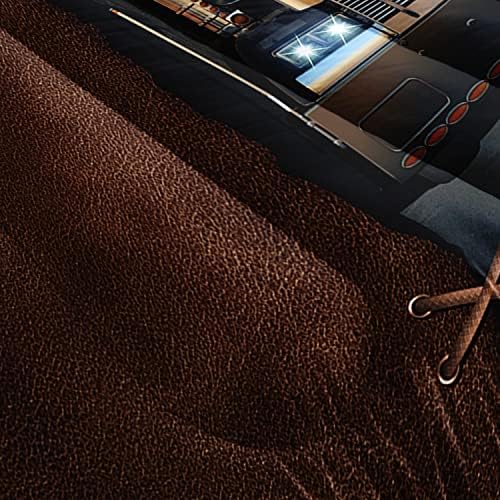 AILONEN Trucks Pattern Comforter Set Twin Size, Brown Truck and The Forest at Dusk Patterns Bedding Set for Kids Boys Girls Teens Bedroom,3 Pieces,1 Quilt and 2 Pillowcases,Soft,Breathable