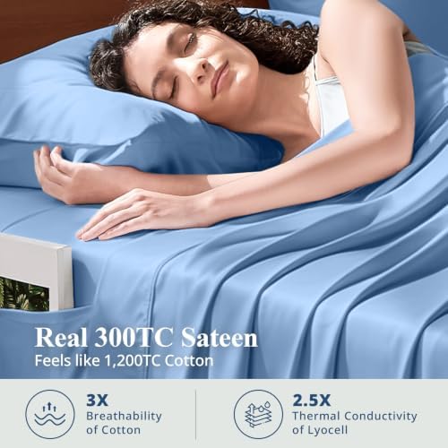 Bamboo Viscose Sheet Set Full Size, Cooling Sheets Bed Set 4pcs