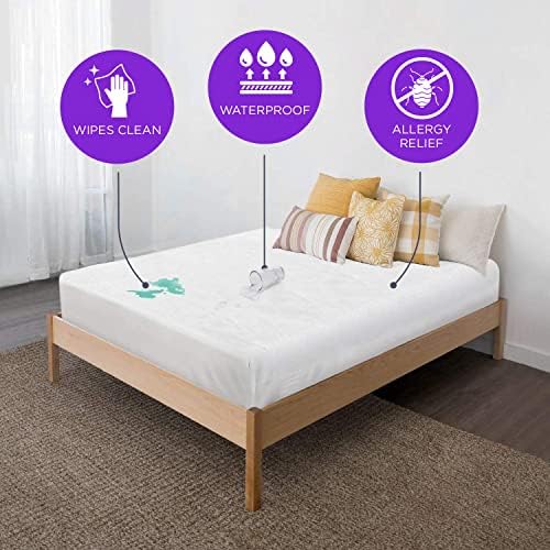 BLISSFORD Queen Plastic Mattress Protector, Heavy Duty Fitted Vinyl Cover